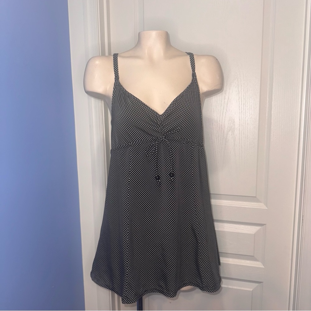 Black and White Polka Dot Sleeveless swim dress